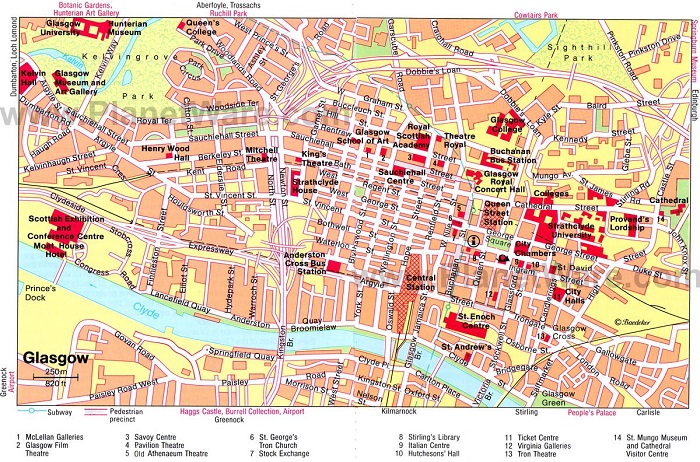 Glasgow Tourist Map