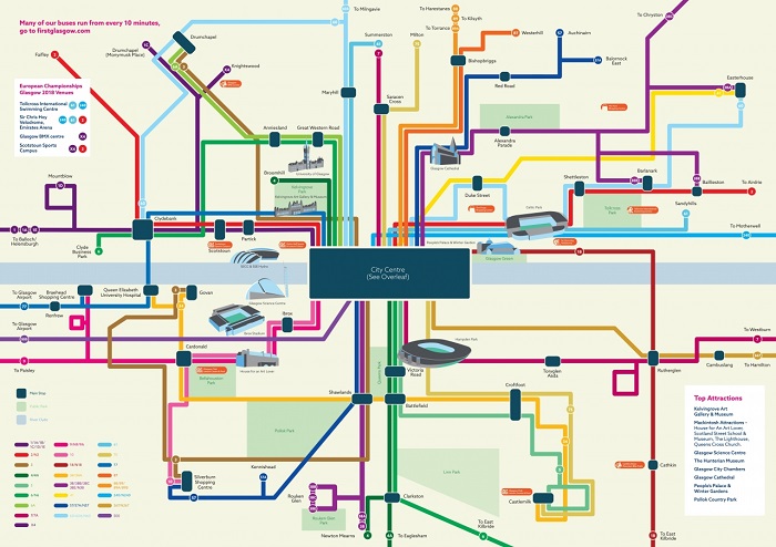 Glasgow Transport Map