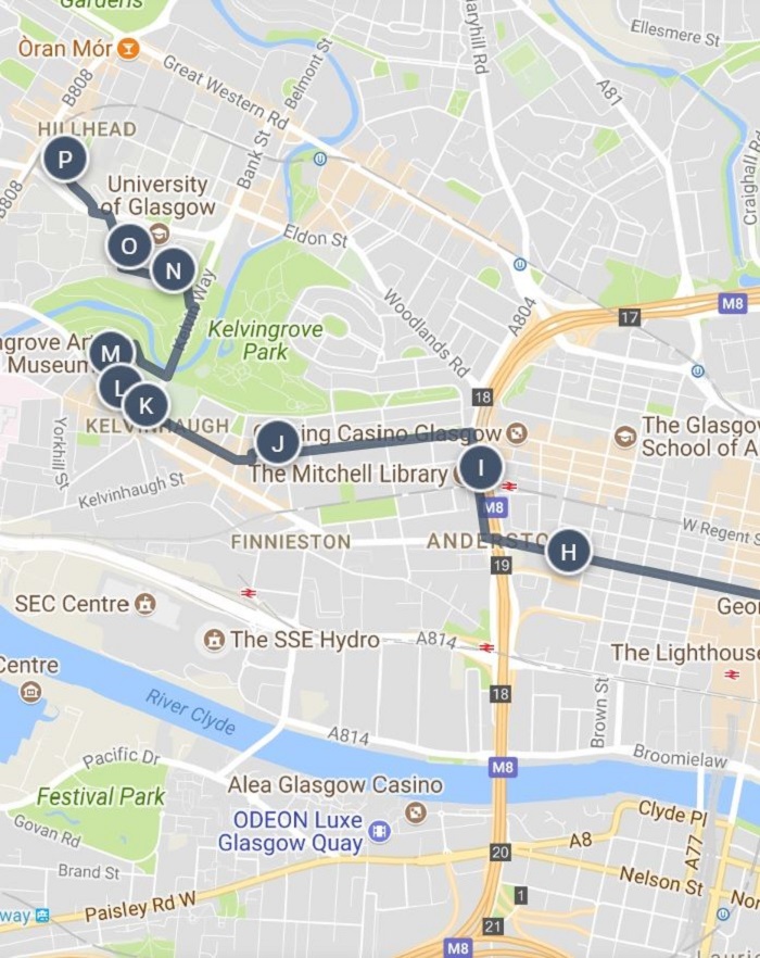Glasgow Walking Tour Map