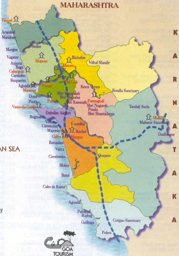 tourist map of south goa