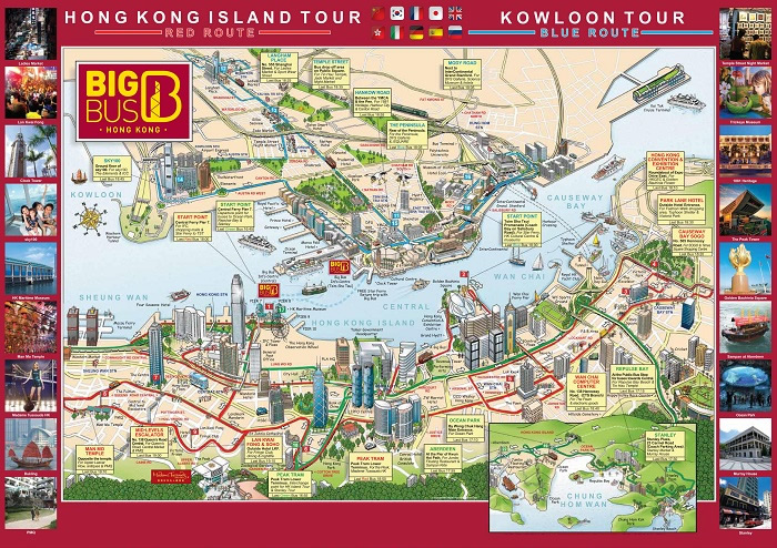 Hongkong Bigbus Hop-On Hop-Off Bus Tour Map