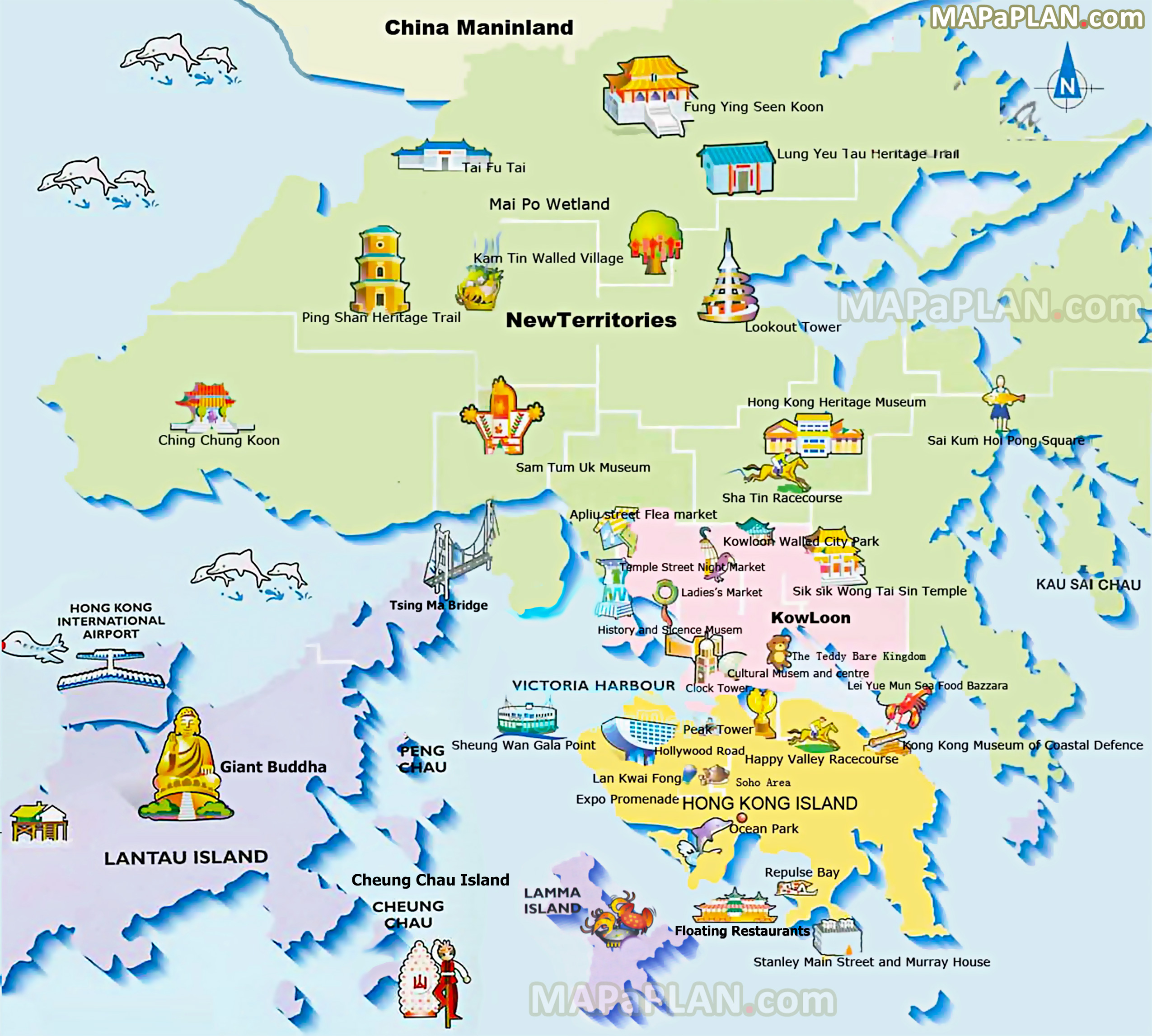 Hong Kong Mtr Map Tourist Attractions Pjptravel