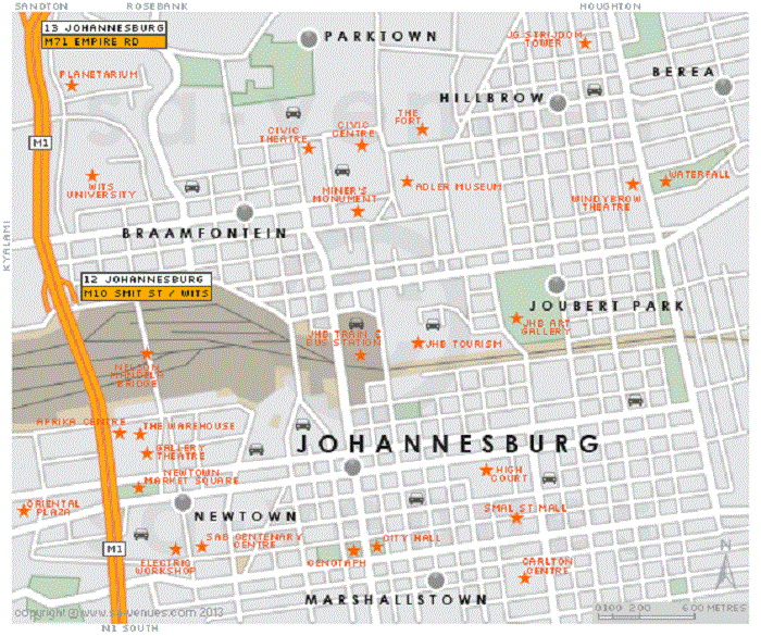 Johannesburg Walking Tour Map