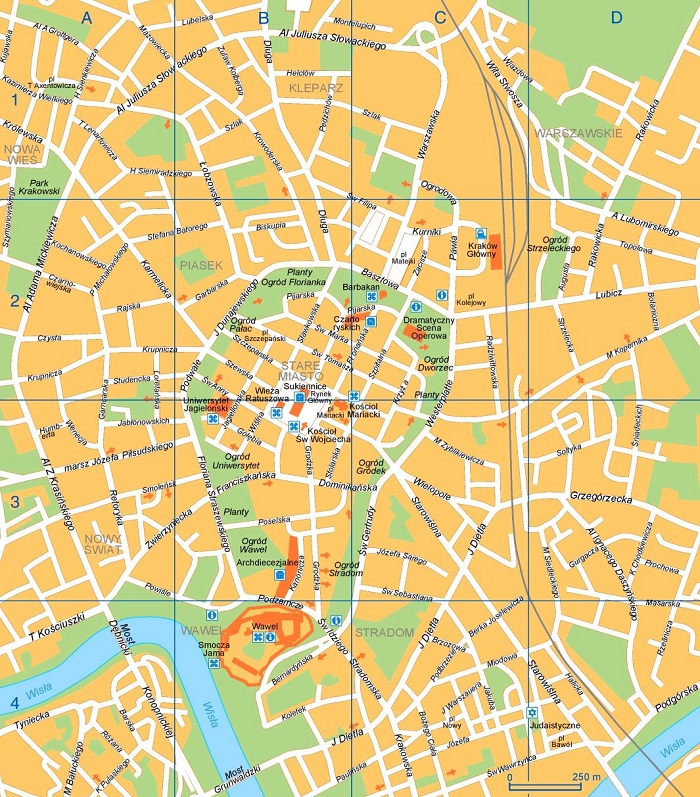 Krakow Tourist Map