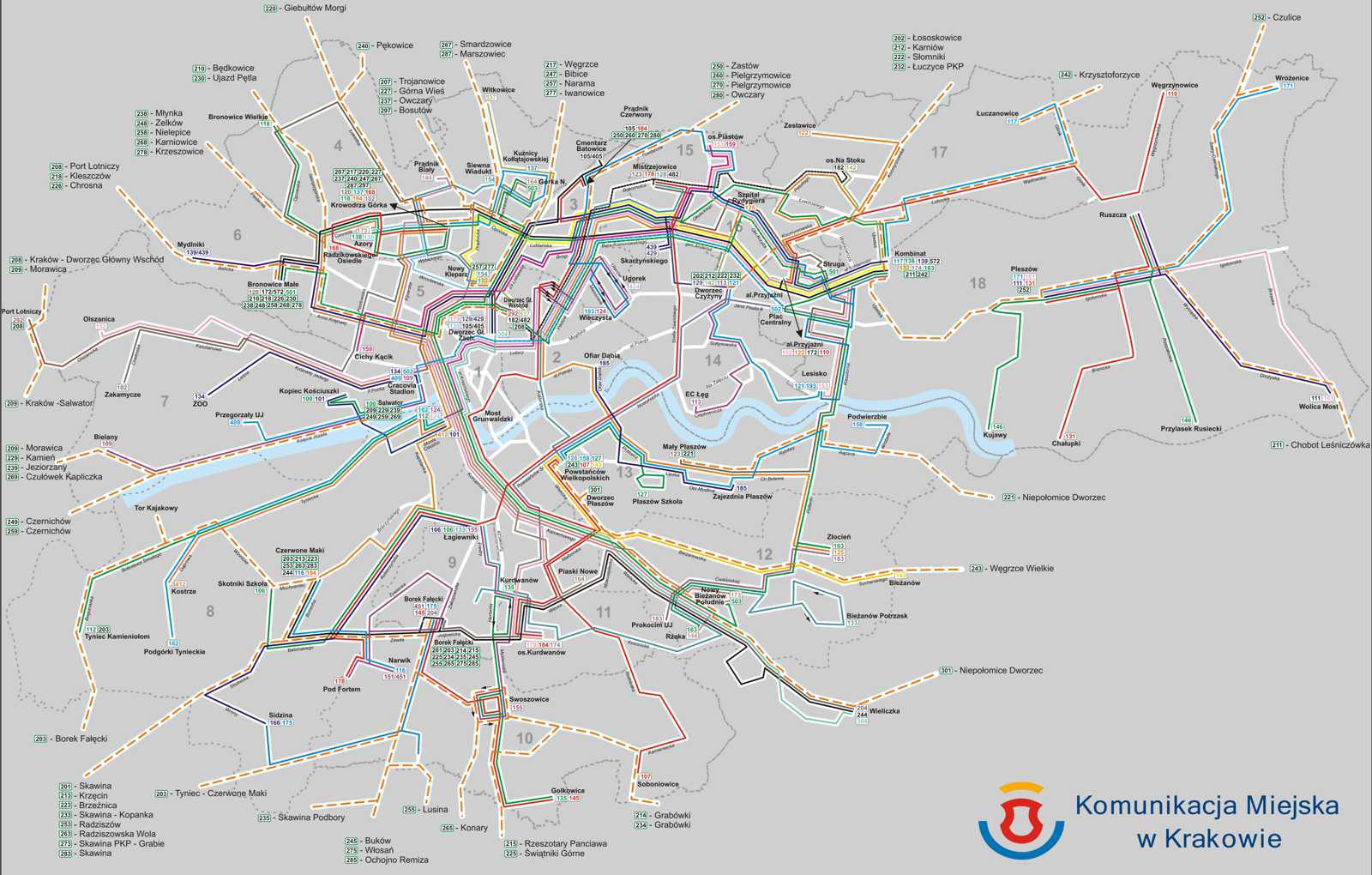 Krakow Transport Map