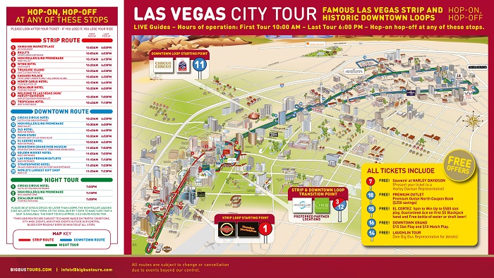 Las Vegas Attractions Map | FREE PDF Tourist City Tours Map Las Vegas 2022