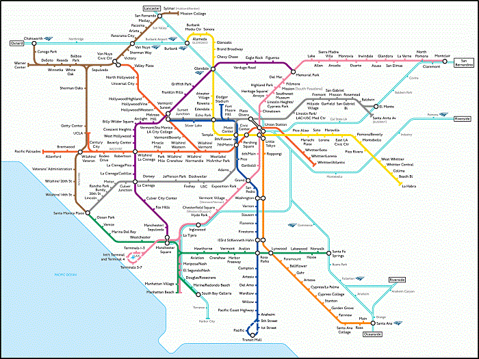 Los Angeles Transport Map