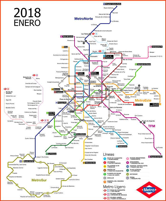 tourist madrid metro map