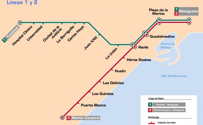 Malaga Metro Map