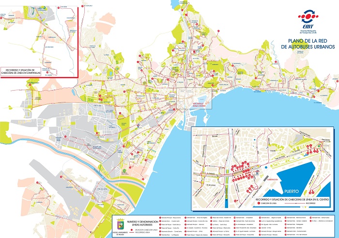 Malaga Transport Map Small 