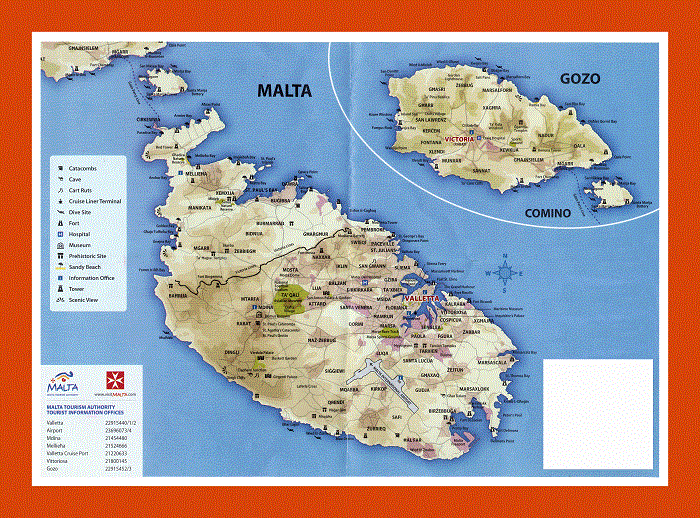 Malta Tourist Map