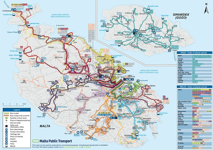 Malta Transport Map