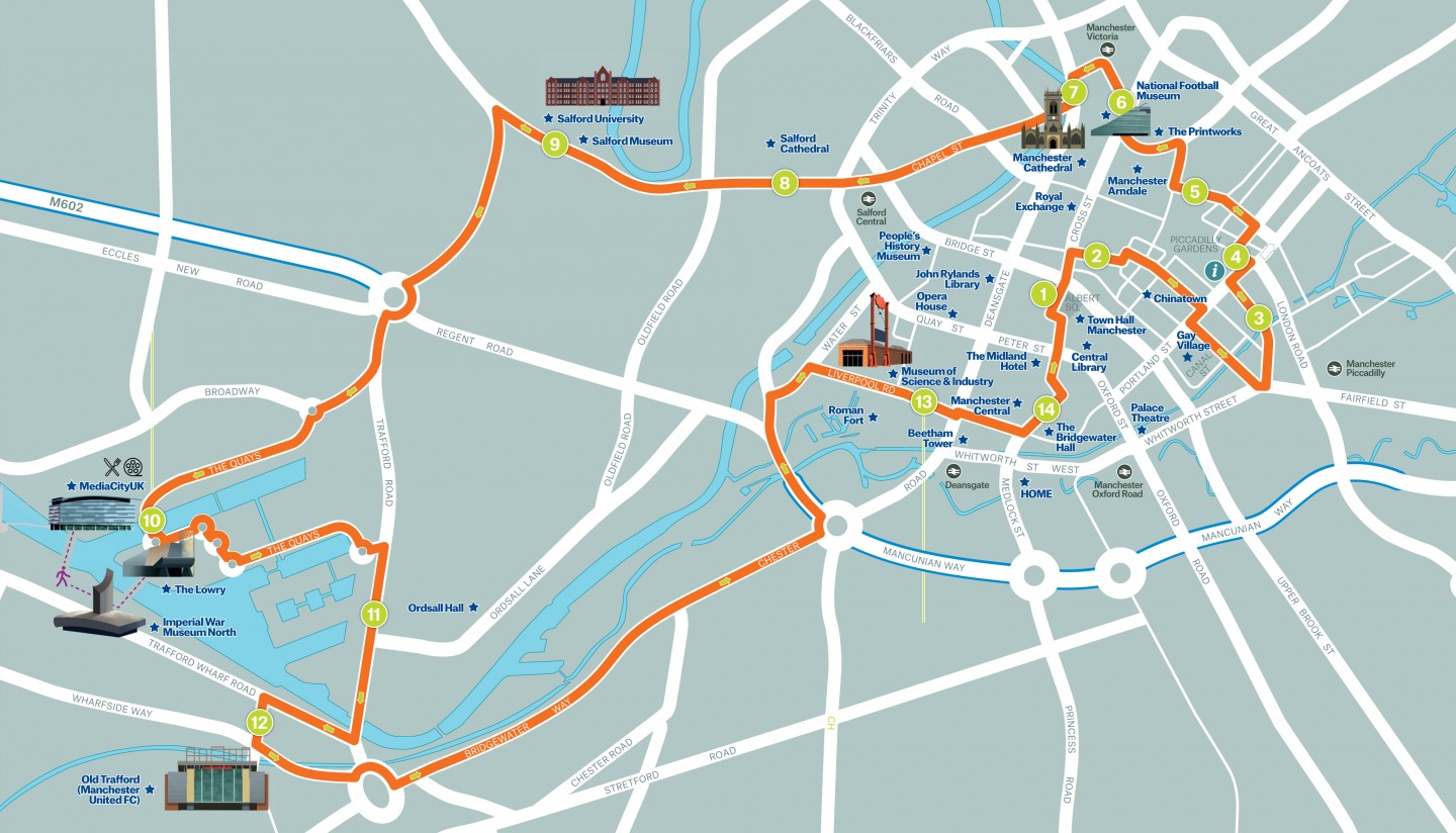 manchester city tour route