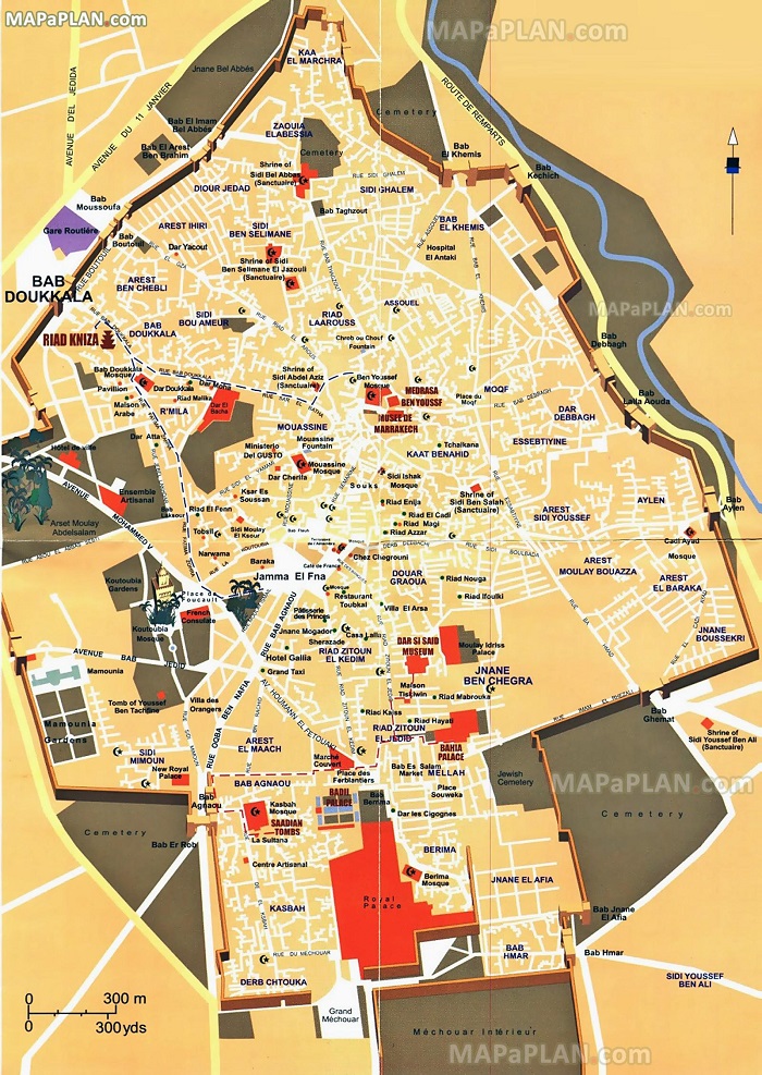 Marrakech Attractions Map FREE PDF Tourist City Tours Map Marrakech 2022