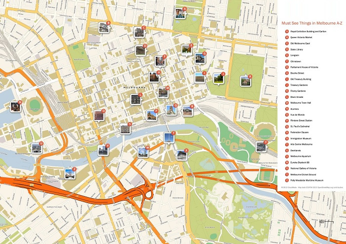 Melbourne Tourist Map