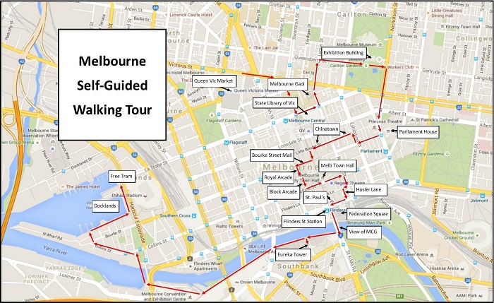 Melbourne Walking Tour Map