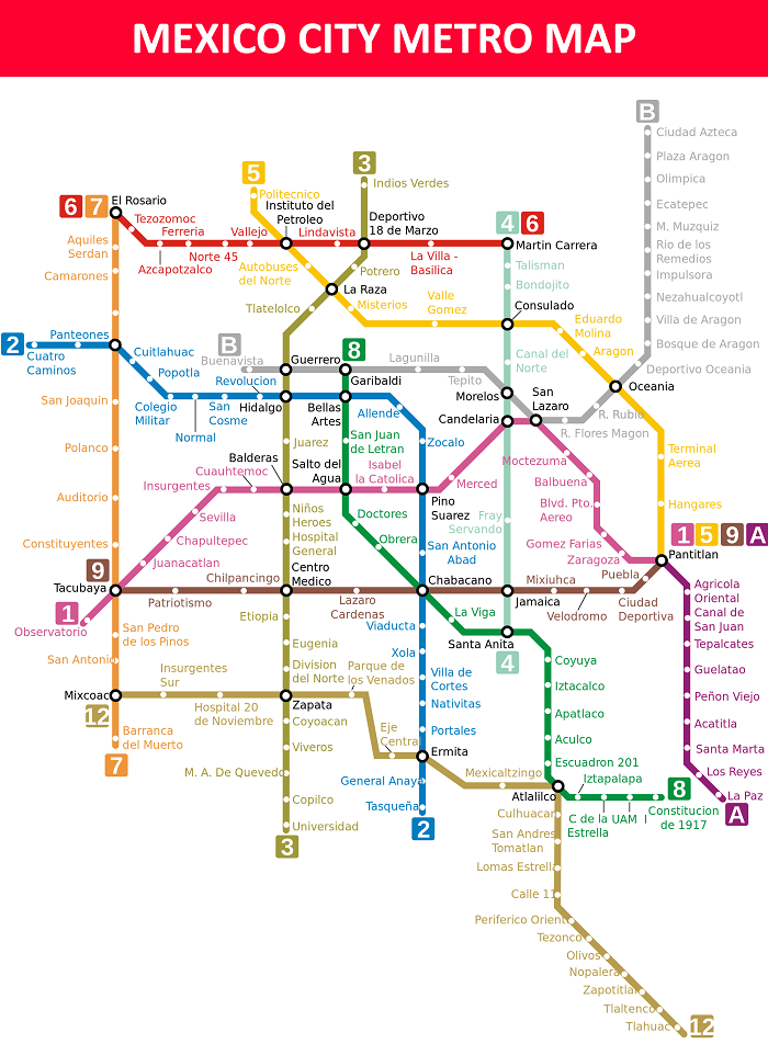 Mexico Metro Map