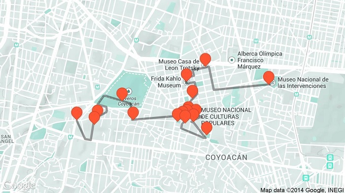 Mexico Walking Tour Map