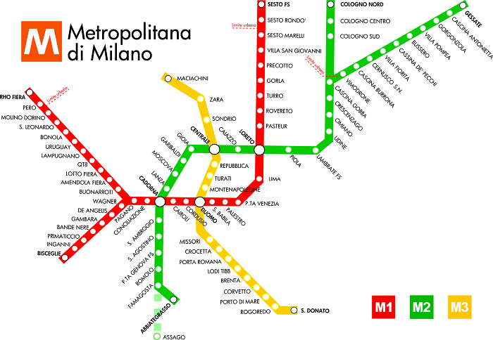 Milan Metro Map