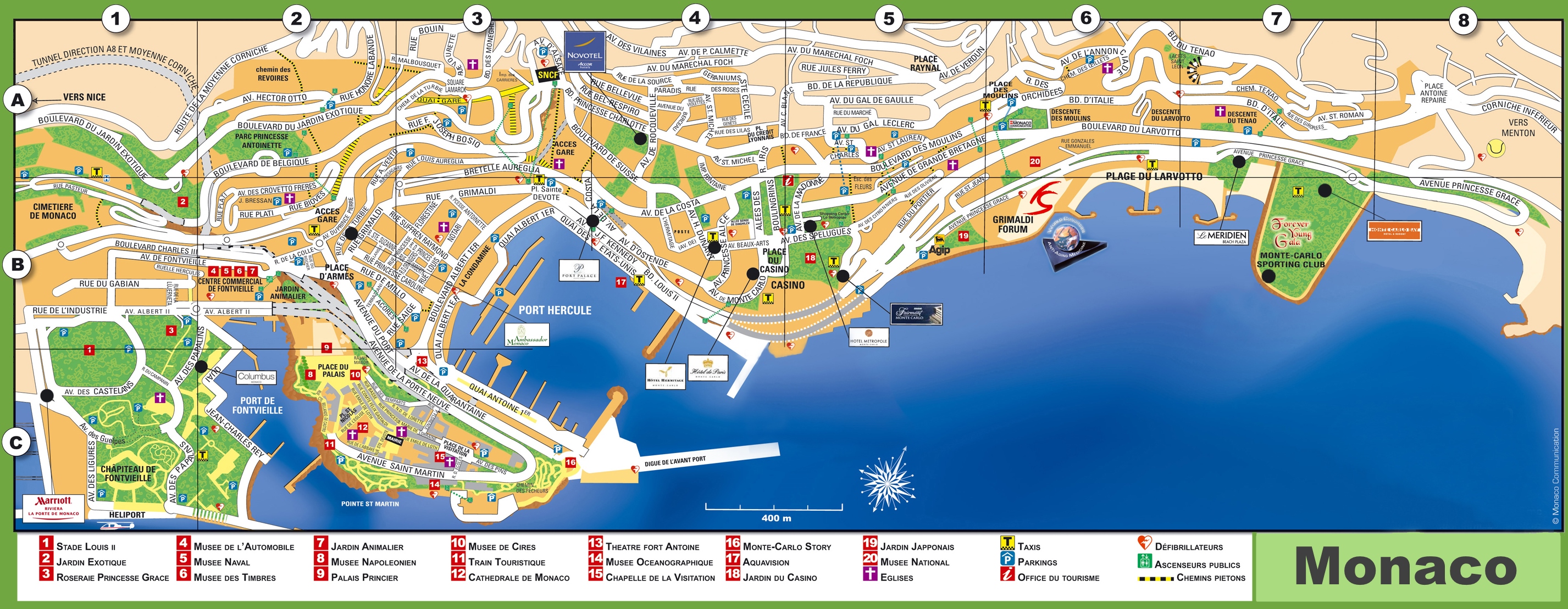 monaco tourist attractions map