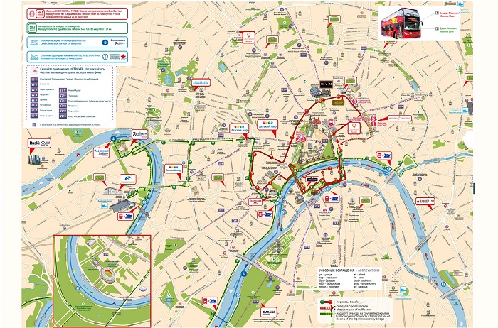 Moscow Hop-On Hop-Off Bus Tour Map