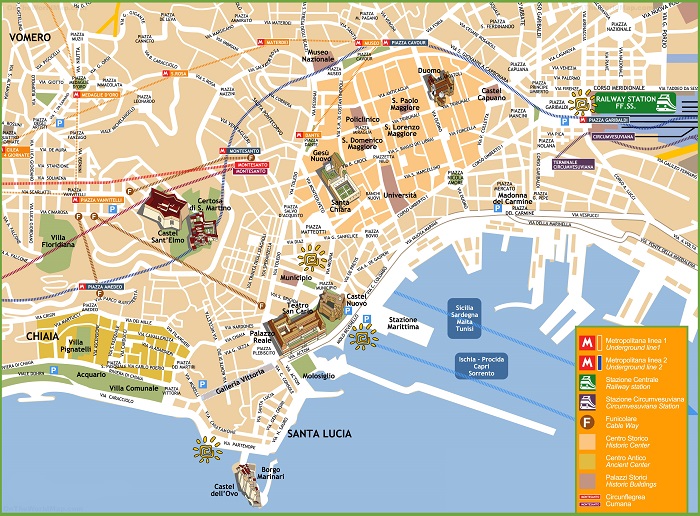 tourist map of naples italy