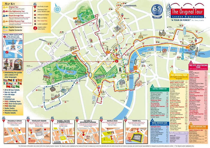 The Original London Sightseeing Bus Tour Map