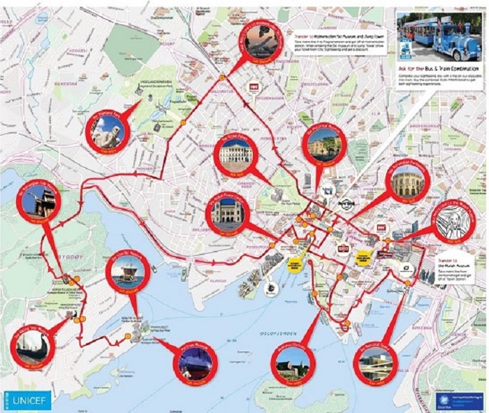 Oslo Hop-On Hop-Off Bus Tour Map