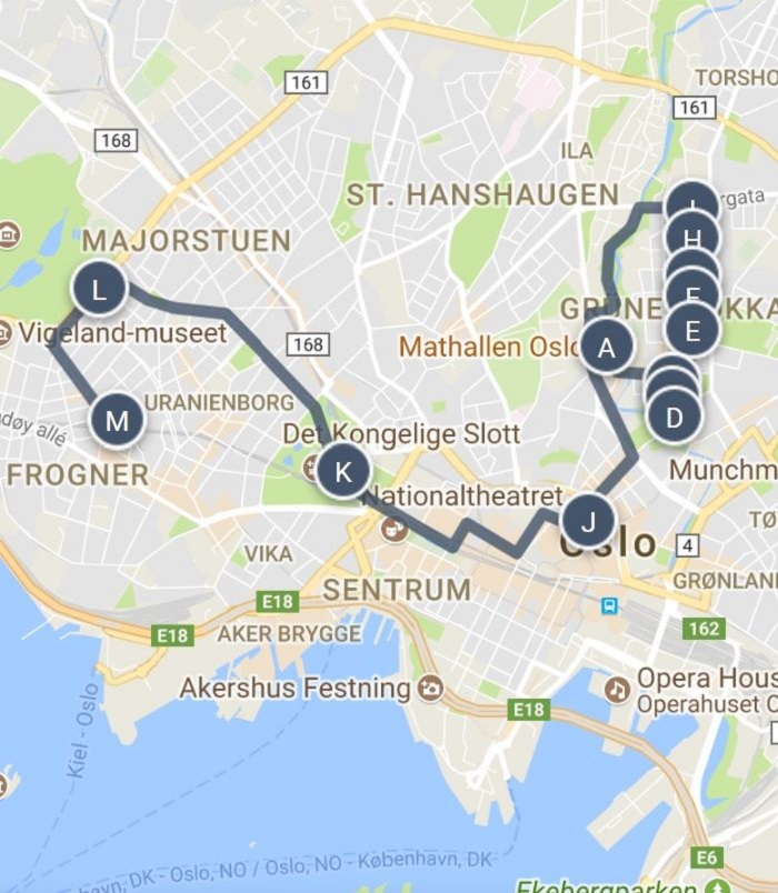 Oslo Walking Tour Map