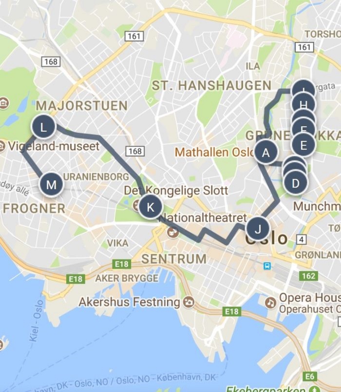 tourist map of oslo norway