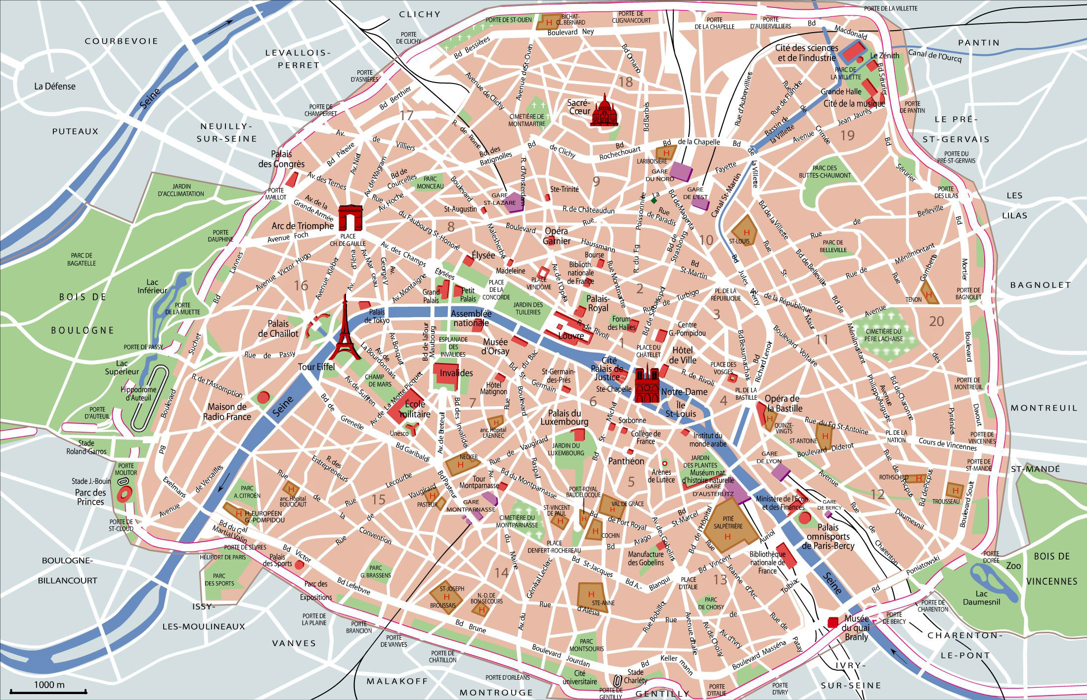 2018 TOURISME Map of Paris TRANSPORT 