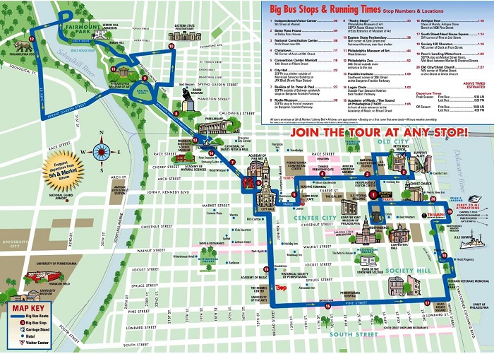 Map Of Downtown Philadelphia Philadelphia Attractions Map | Free Pdf Tourist City Tours Map Philadelphia  2022