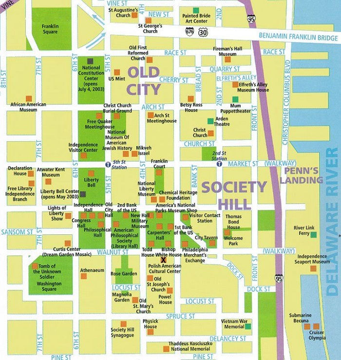 Philadelphia Attractions Map FREE PDF Tourist City Tours Map