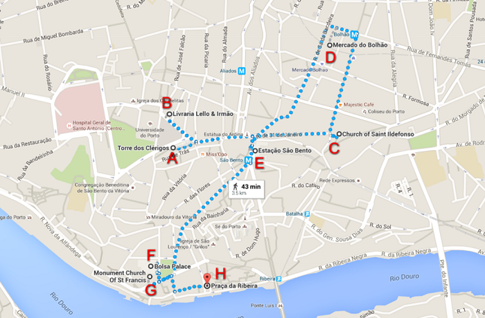 Porto Walking Tour Map