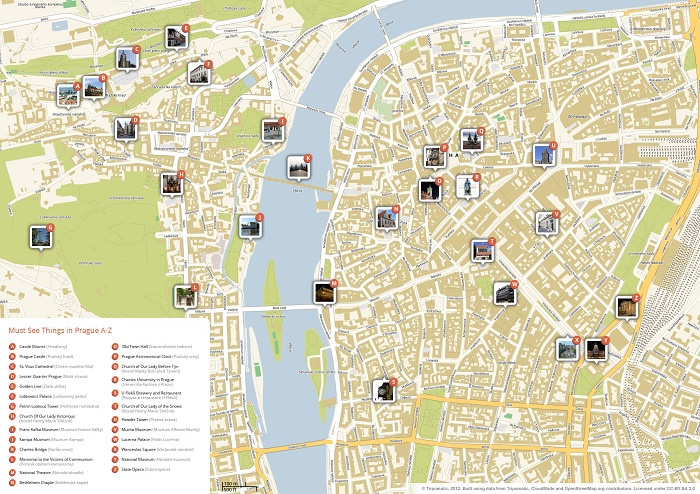 Prague Tourist Map