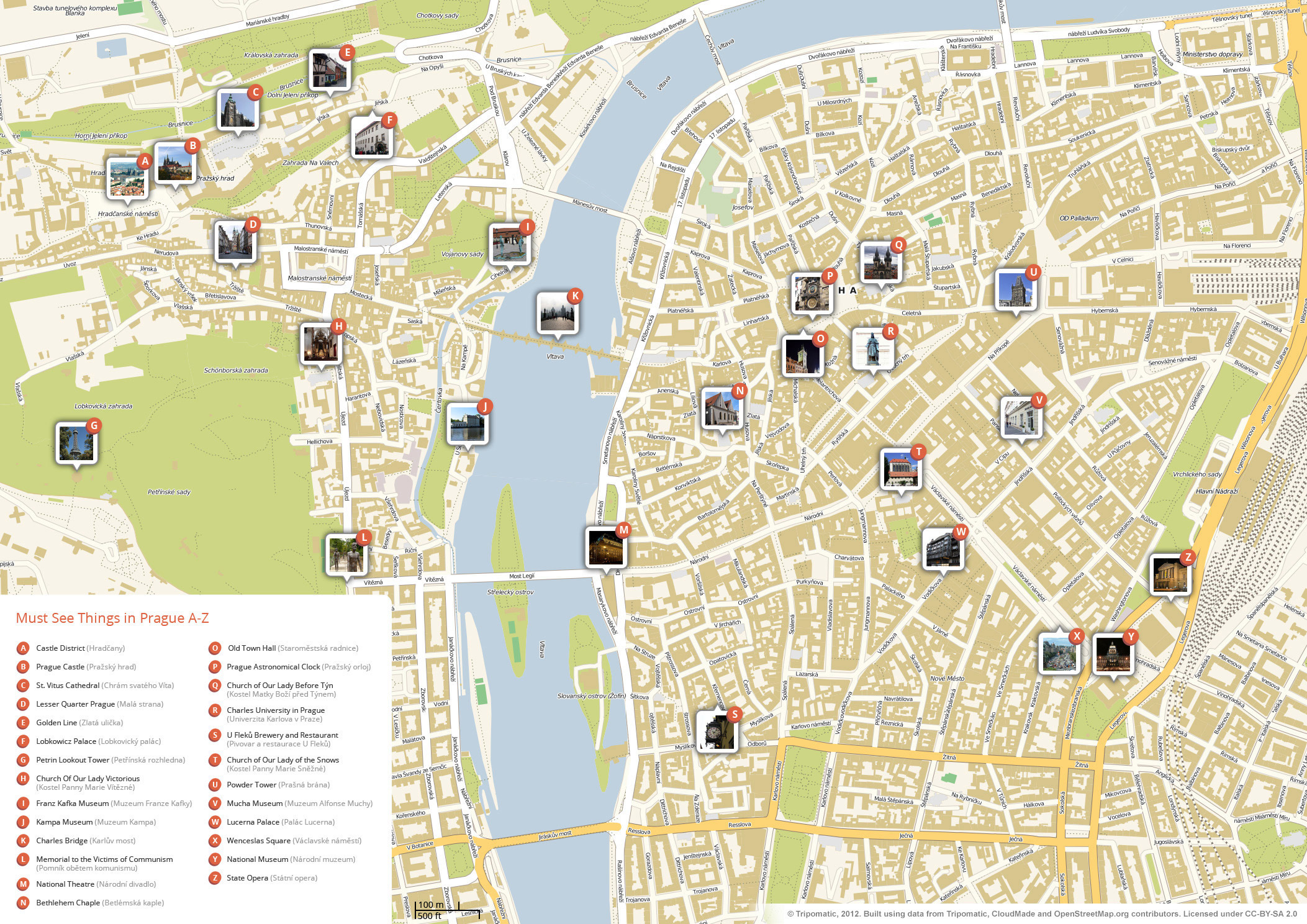 prague tourism map