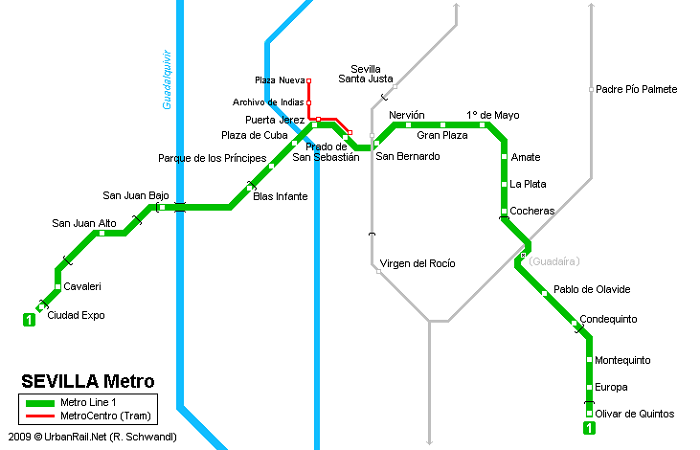 Seville Metro Map