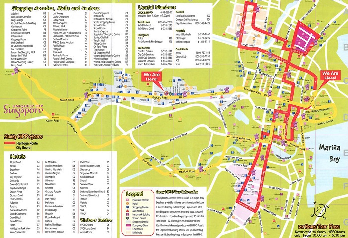 Singapore Hop-On Hop-Off Bus Tour Map