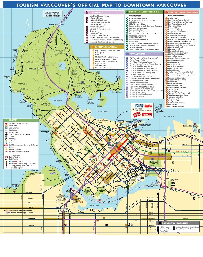 Vancouver Tourist Map