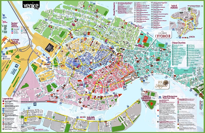 Venice Attractions Map FREE PDF Tourist City Tours Map Venice 2023
