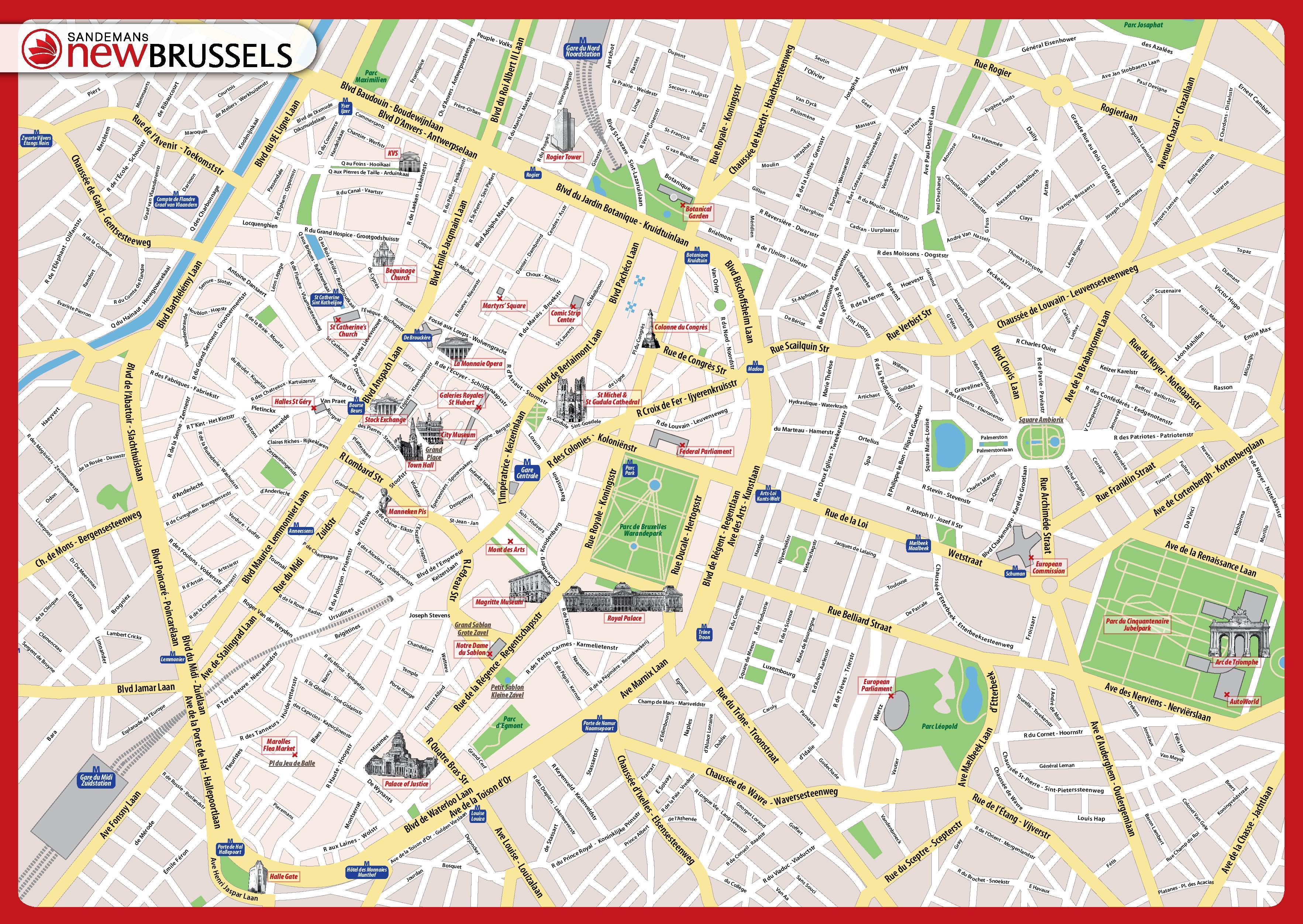 Brussels Attractions Map Pdf Free Printable Tourist Map Brussels
