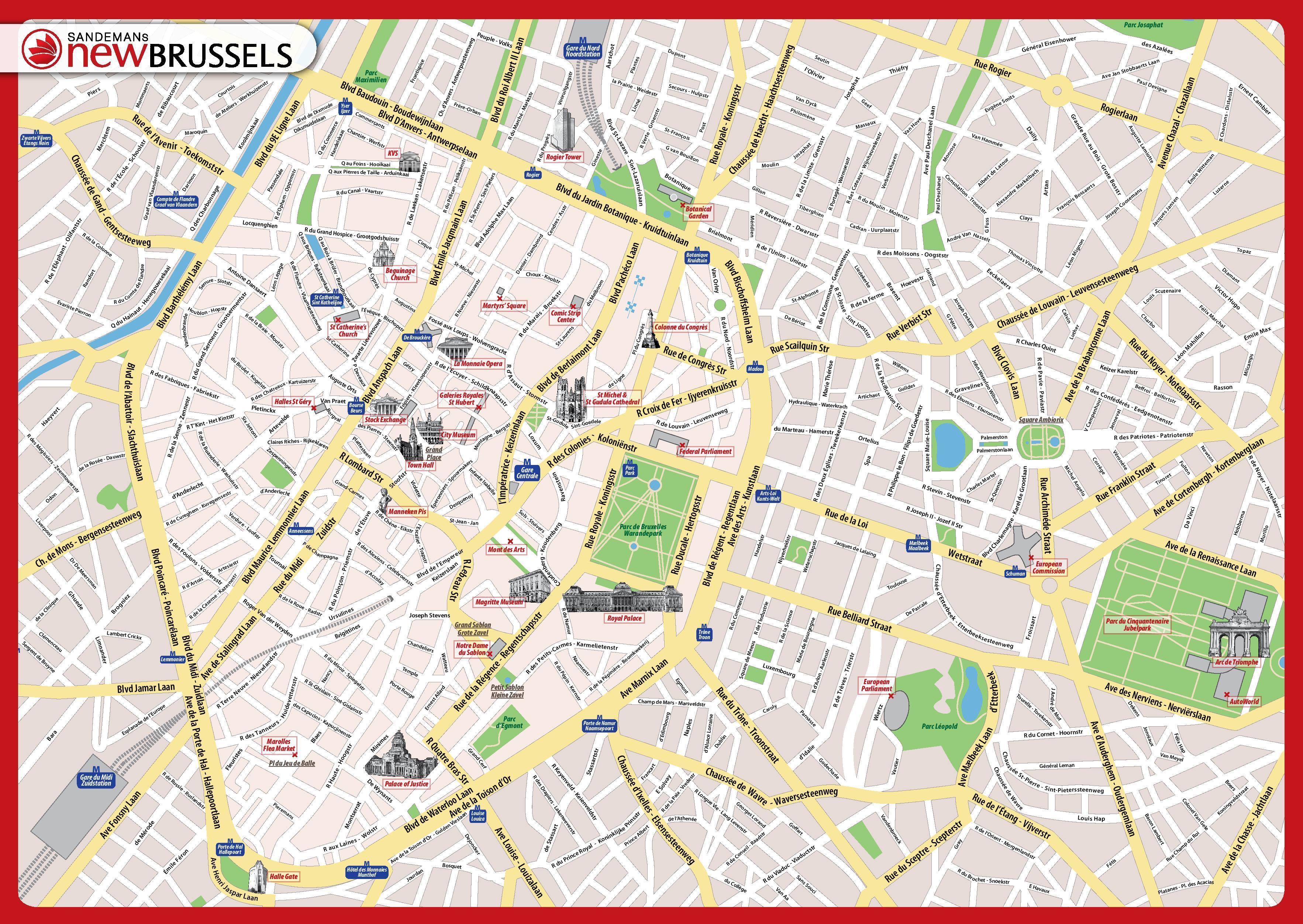 Brussels Attractions Map PDF FREE Printable Tourist Map Brussels