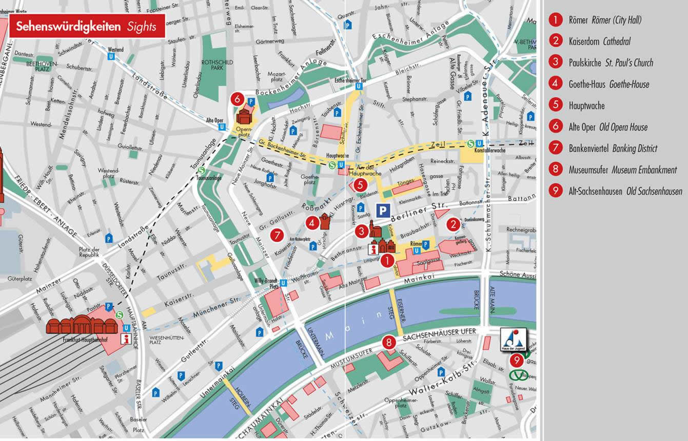 tourist map of frankfurt