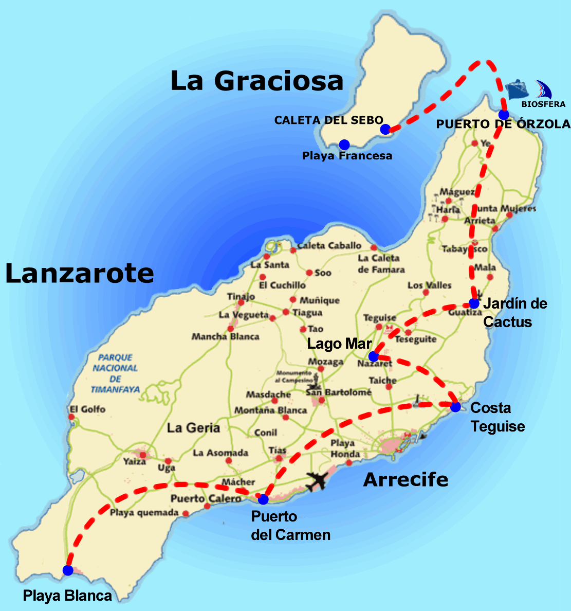 Lanzarote Attractions Map PDF - FREE Printable Tourist Map Lanzarote
