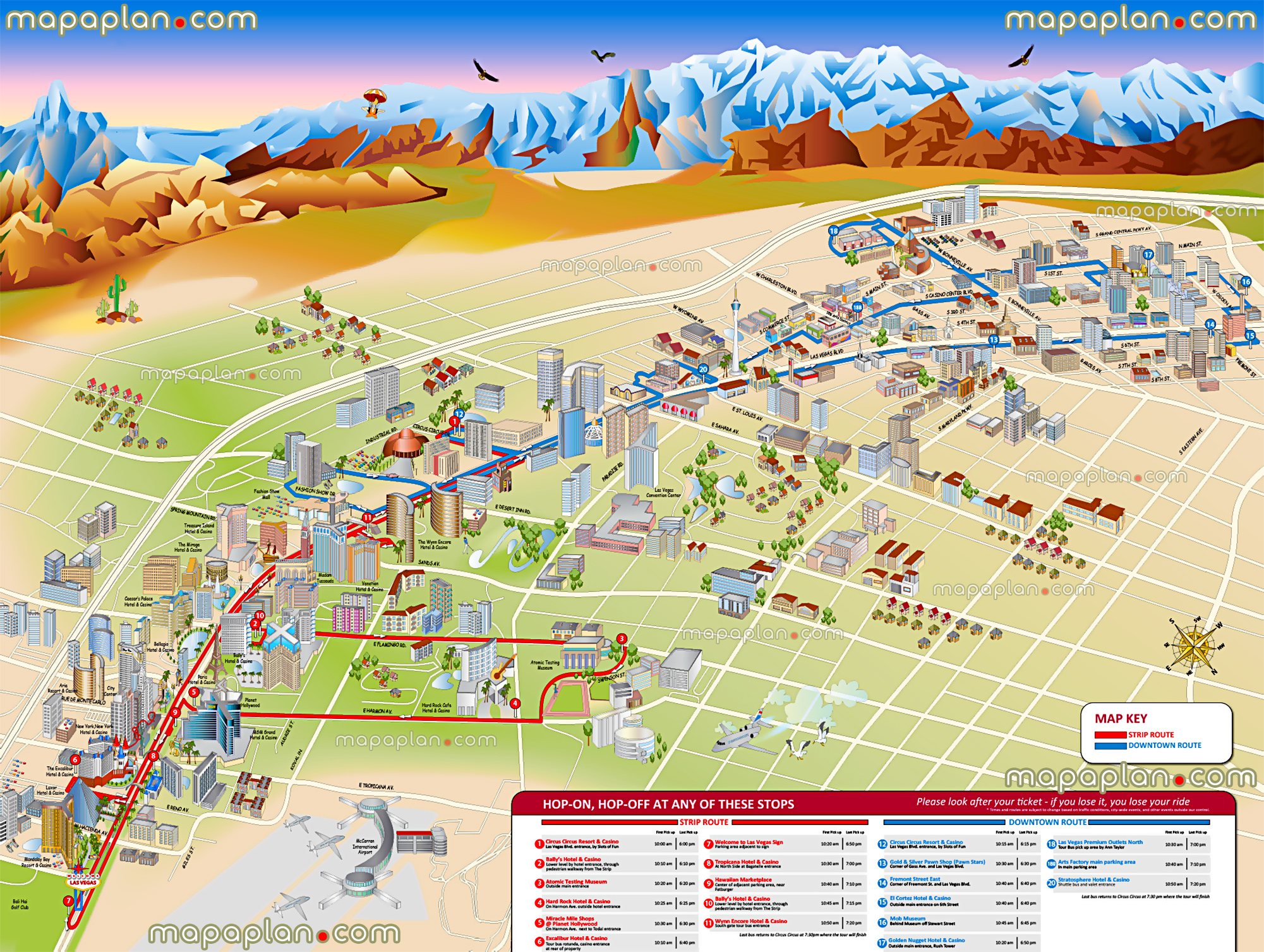 las vegas tour map