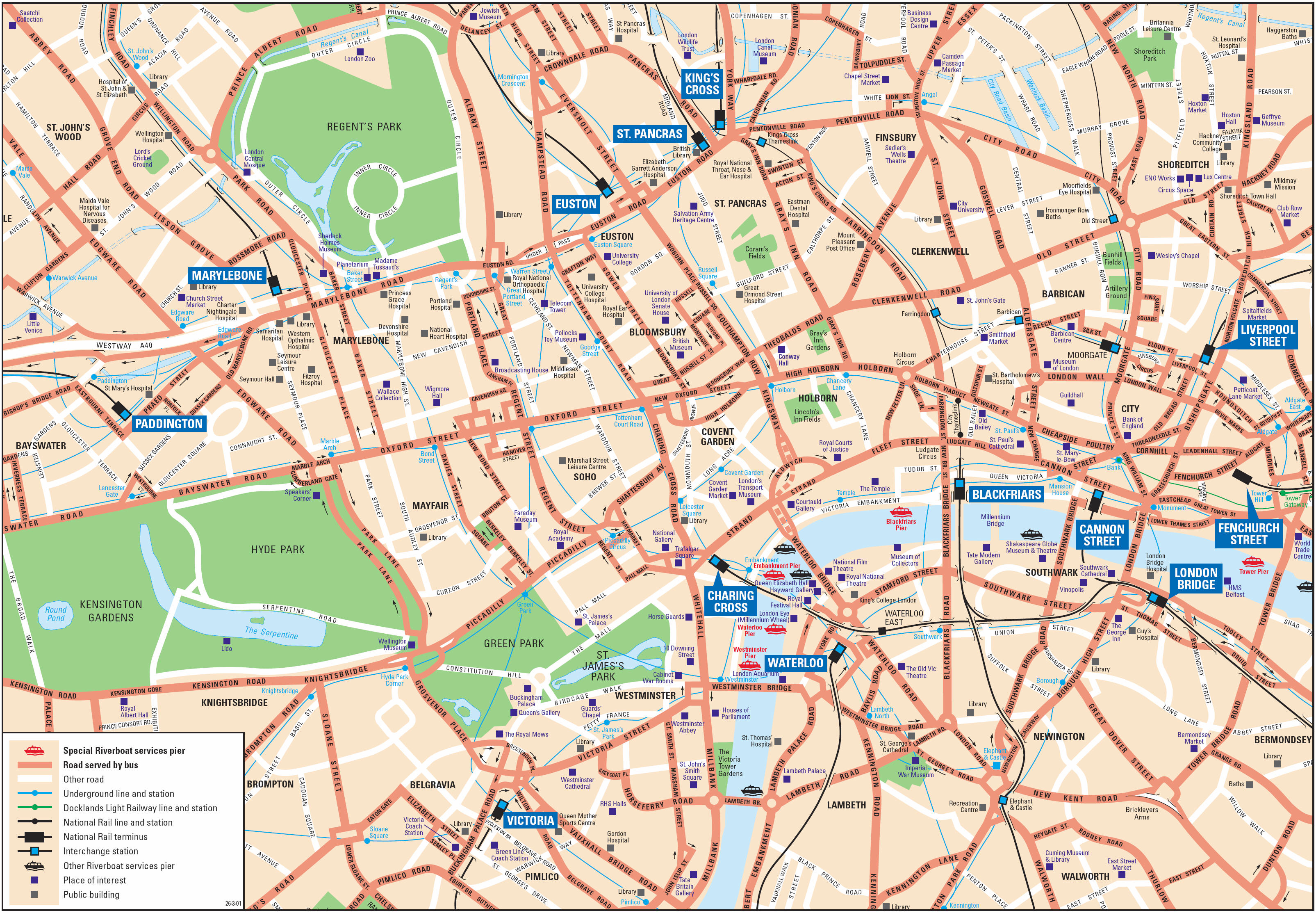 free tourist map of central london