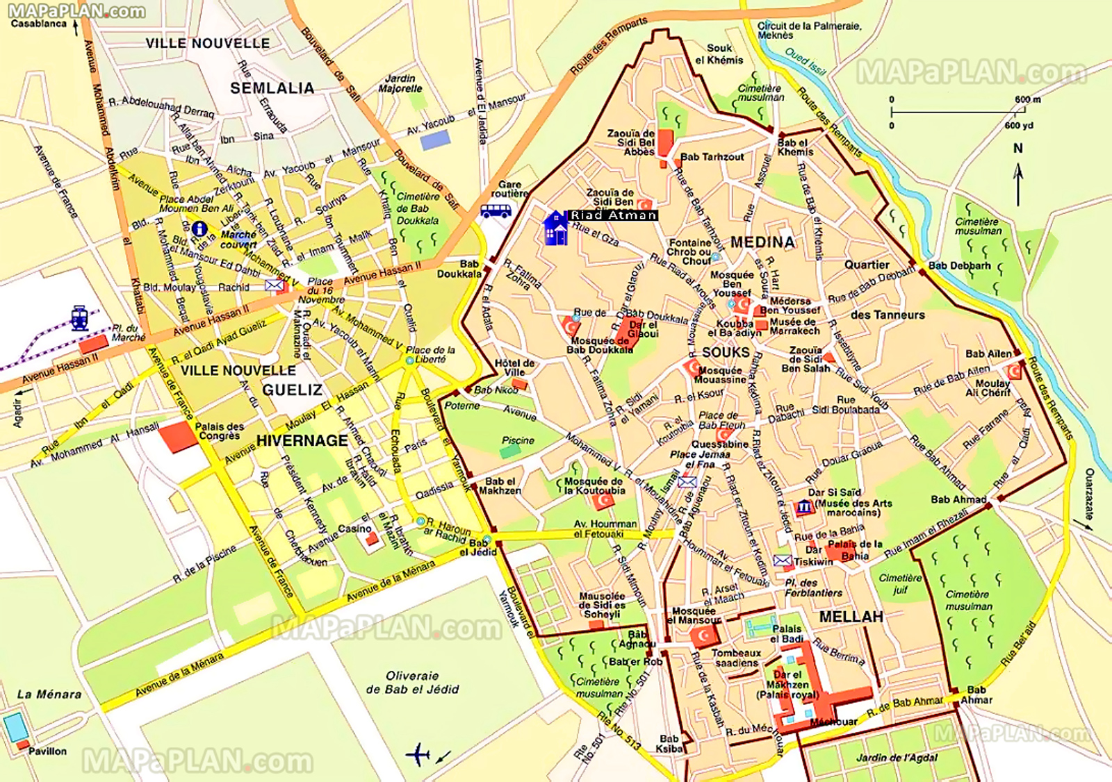 Marrakech Attractions Map PDF - FREE Printable Tourist Map Marrakech