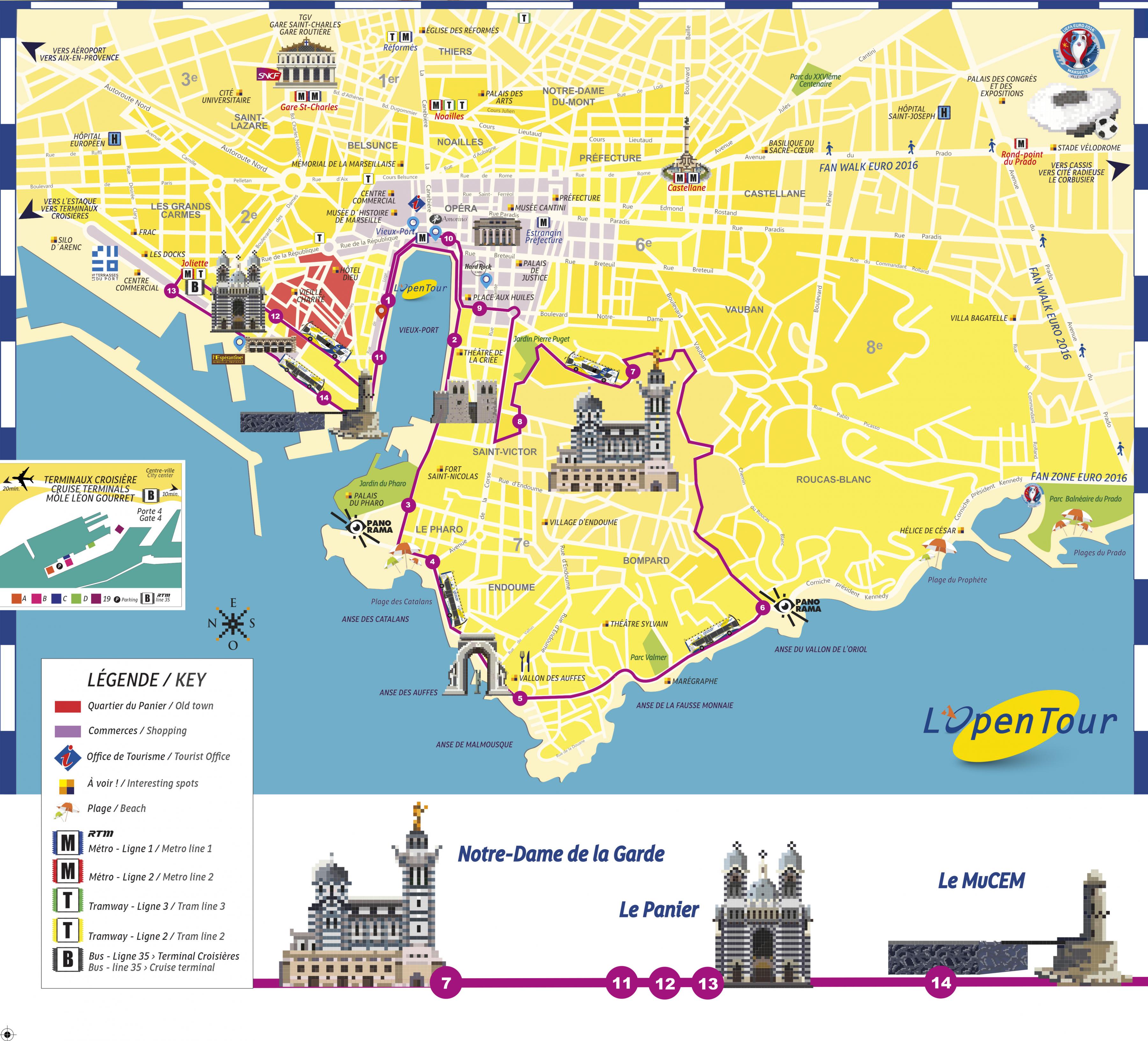 marseille france tourist map