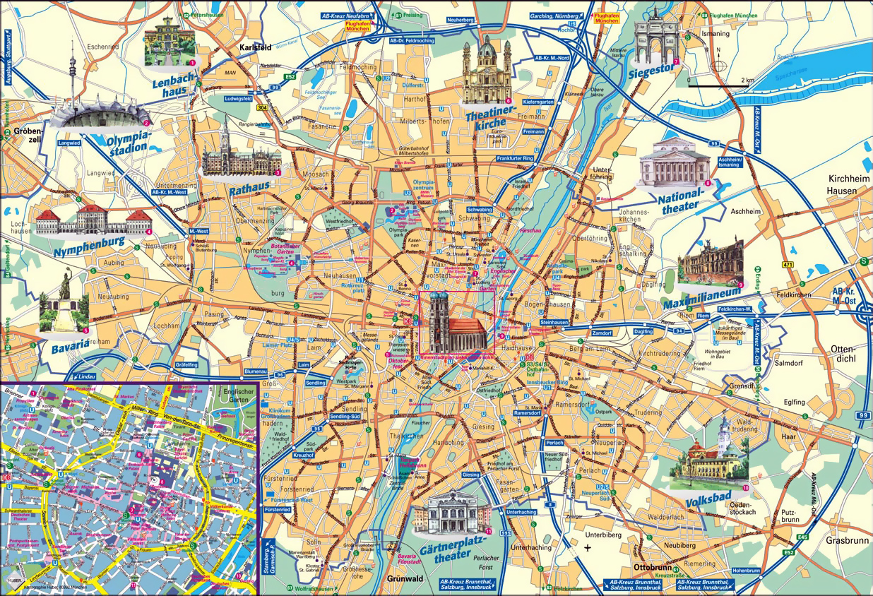 munich germany tourist map