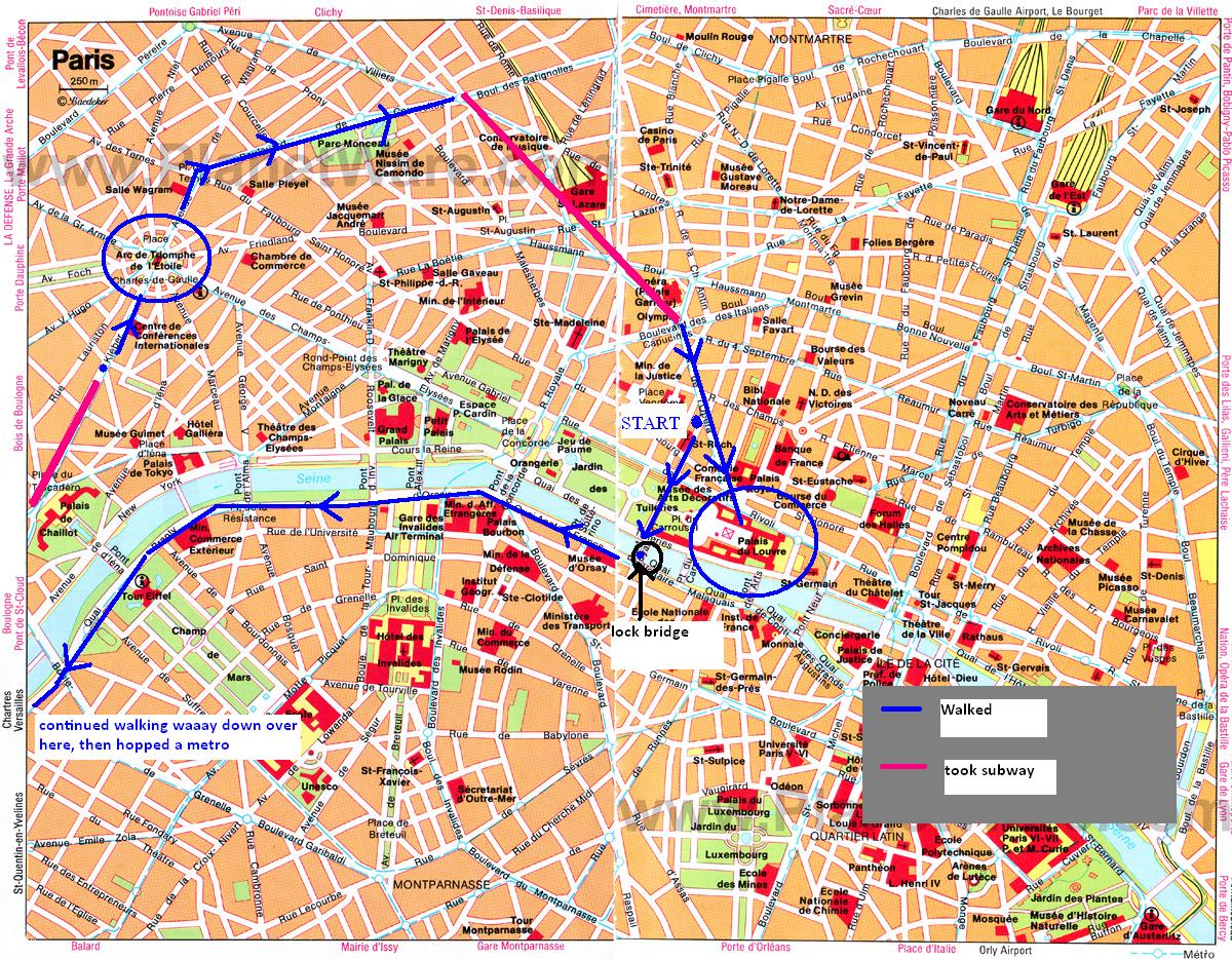 tourist spots paris map